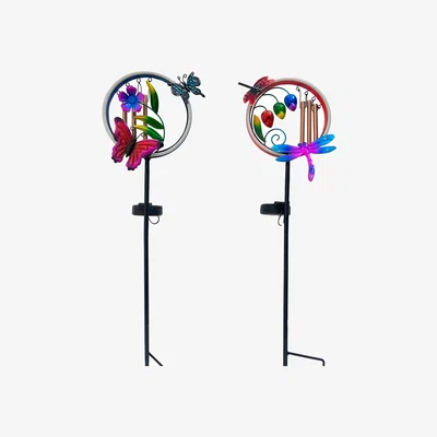 The Range Solar Neon Windchime Stake Light - Pink