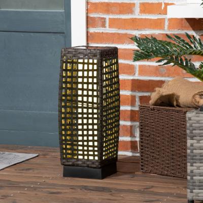 The Range Auto On Off Solar Powered LED Lights Outdoor Rattan - Grey