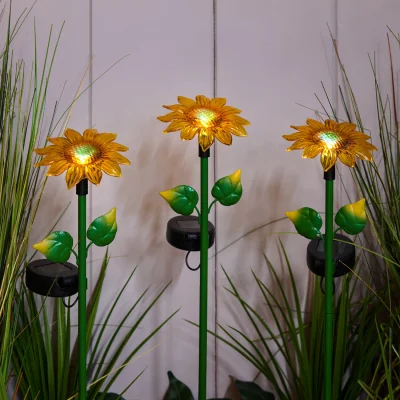The Range 3 Piece Sunflower Stake Light Set