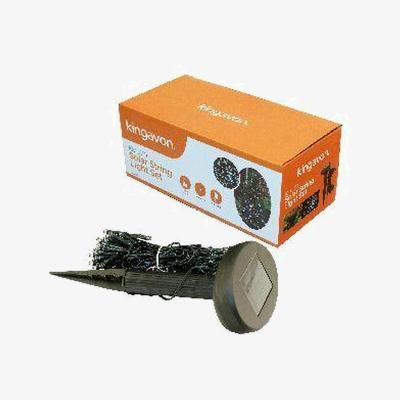 The Range 11.9m 100 LED Solar String Lights Set White - Black