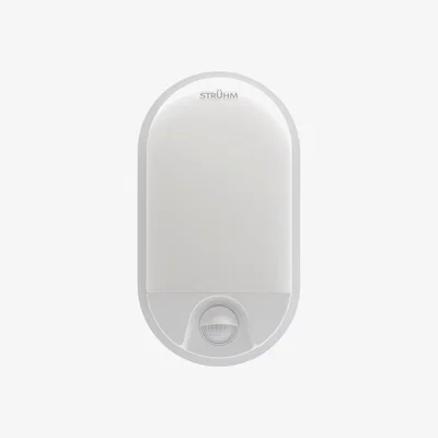 The Range CGC LEAH White Opal Oval Outdoor Wall Light With PIR Motion Sensor - White