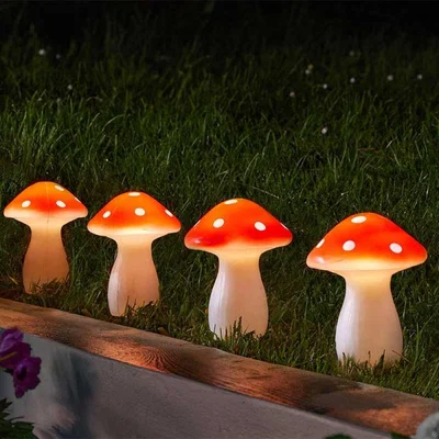 The Range Fairy Mushroom Stake Lights - Red