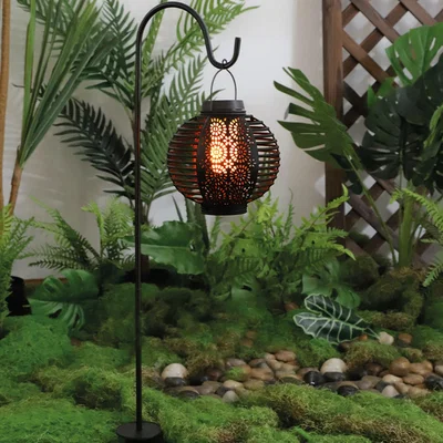 The Range Large Solar Lantern With Hook - Black