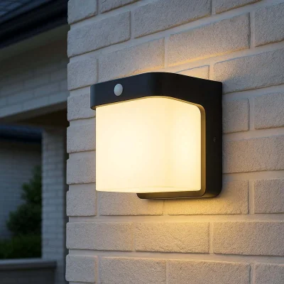The Range CGC RHEA Black Cube PIR Motion Sensor LED Outdoor Wall Light 4000K Integrated LED IP65 - Black