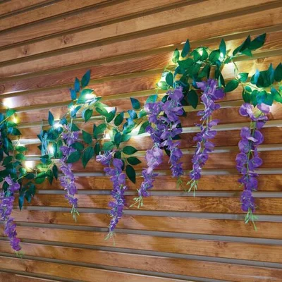 The Range Solar Powered Wisteria Purple Garland  - Purple