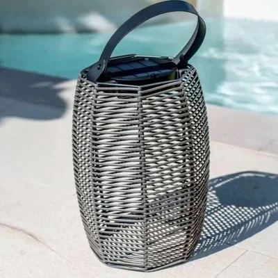 The Range Garden Wicker Solar Light  - Grey