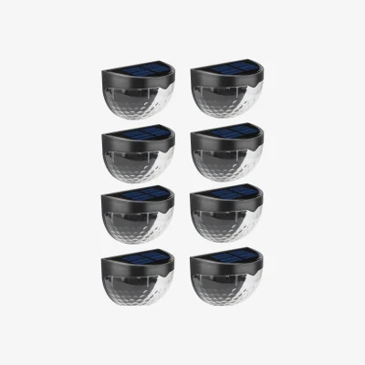 The Range Solar Fence Lights Outdoor Waterproof LED Wall Lights for Garden Yard Patio - Black