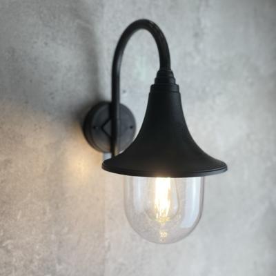 The Range CGC DINAH Black Traditional Curved Hooked Outdoor Wall Lantern - black
