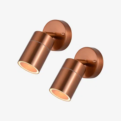 The Range 2 Pack of Kenn Adjustable Outdoor Wall Lights - Copper