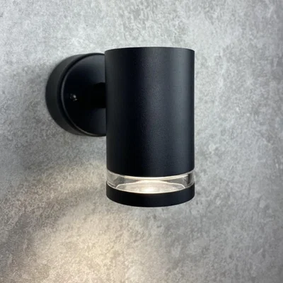 The Range CGC JENNIFER Black Outdoor Single Spot Cylinder Wall Light - black