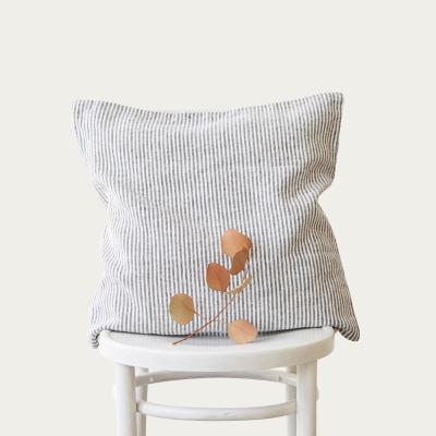 Bombinate.com Thin Black Stripe Washed Linen Cushion Cover
