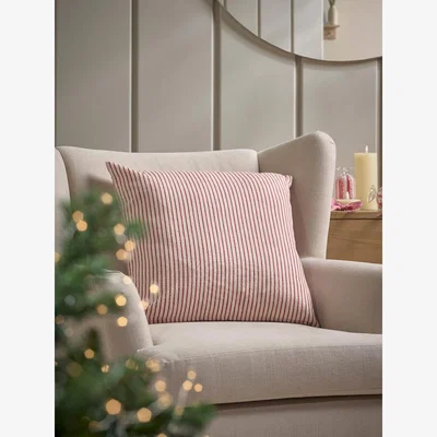 Cox and Cox Cotton Cushion Cover - Red Stripe