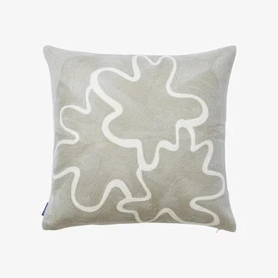 The Conran Shop Shasta Crewel Embroidered Cushion Cover in Tidal Foam 45cm x 45cm