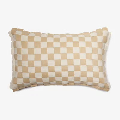 The Conran Shop Interwoven Stripe Cushion Cover in Sand & White By The Conran Shop
