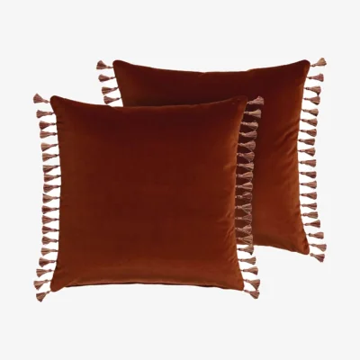 Casa by JJ Burgandy Velvet Cushion Cover - With Tassels!