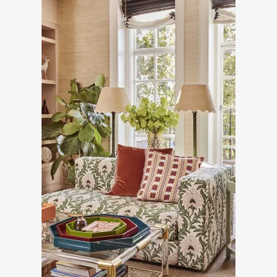 Casa by JJ Vibrant Red and Gold Stripe Cushion Cover