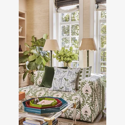 Casa by JJ Blue and Green Stripe Cushion Cover