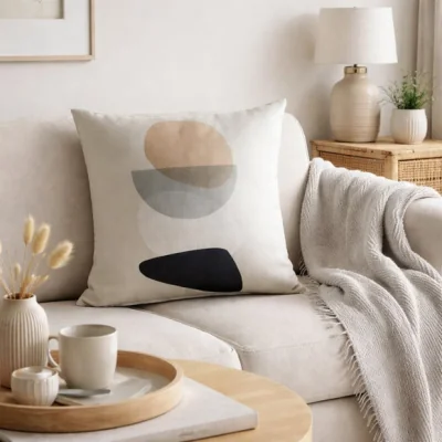 Dunelm Pebble Modern Square Cushion Cover
