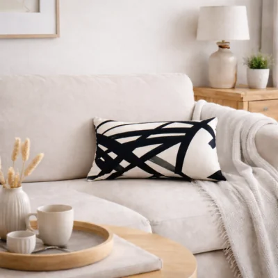 Dunelm Brushstrokes Modern Rectangle Cushion Cover