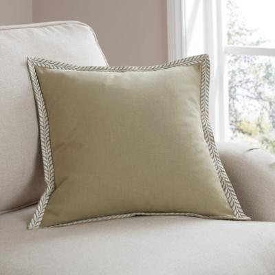 Dunelm Leaf Embriodered Edge Square Cushion Cover