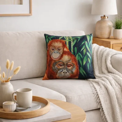 Dunelm Jungle Orangutan Square Cushion Cover