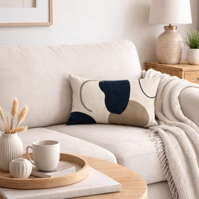 Dunelm Neutral Forms Rectangle Cushion Cover