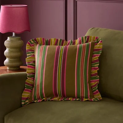 Dunelm Printed Stripe Square Cushion Cover