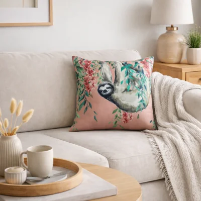 Dunelm Jungle Sloth Square Cushion Cover