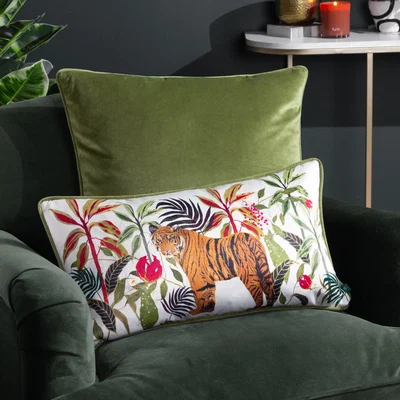 Dunelm Wylder Kali Jungle Tiger Rectangle Cushion Cover