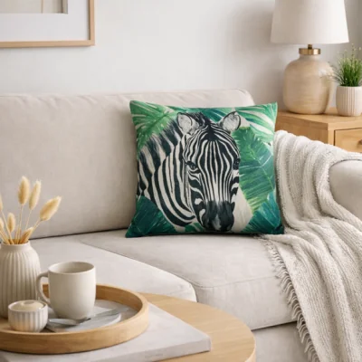 Dunelm Jungle Zebra Square Cushion Cover