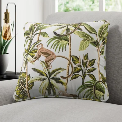 Dunelm Monkey Made to Measure Cushion Cover Monkey Printed Natural