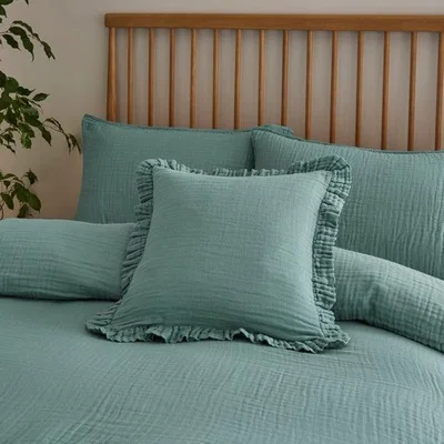 Dunelm Cotton Muslin Frilled Cushion Cover