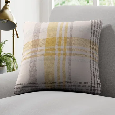 Dunelm Melrose Made to Measure Cushion Cover Melrose Ochre Check