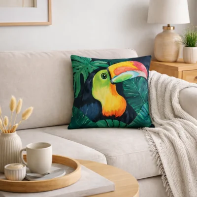 Dunelm Jungle Toucan Square Cushion Cover