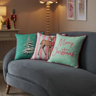 Dunelm Set of 3 Kitschmas Square Cushion Covers