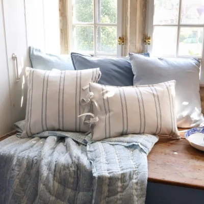 French Bedroom Florence French Blue Square Cushion Cover