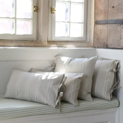French Bedroom Odette Oatmeal Boudoir Cushion Cover, Pair
