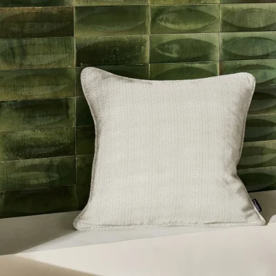 Habitat Habitat Pack of 2 Herringbone Cushion Cover Moss Green