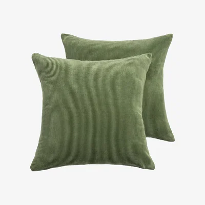 Habitat Habitat Cord Cushion Cover - 2 Pack - Moss Green -43x43cm