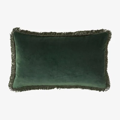 John Lewis Truly Fringed Velvet Lumbar Cushion Cover