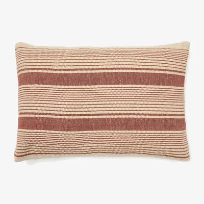 Kave Home Aylin terracotta and beige jute-embroidered cotton cushion cover 40 x 60 cm