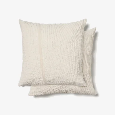 Kave Home Raylo set of 2 100% cotton cushion covers with structure and stripes 50 x 50 cm