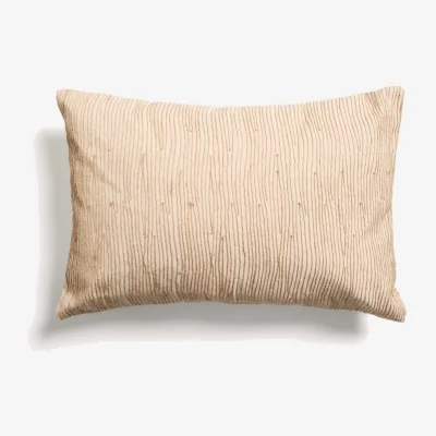 Kave Home Belae ecru cotton cushion cover with beige jute embroidery 40 x 60cm