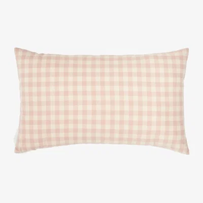 Kave Home Cushion cover Yanil 100% cotton pink and beige squares 30 x 50 cm