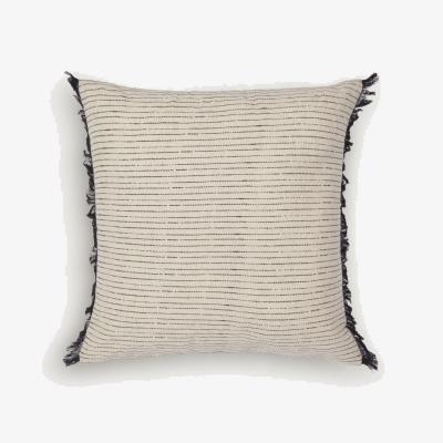 Kave Home Brigida cotton and linen cushion cover in beige and black 45 x 45 cm