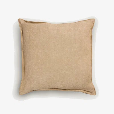 Kave Home Queta cushion cover in beige linen and cotton, 45 x 45 cm