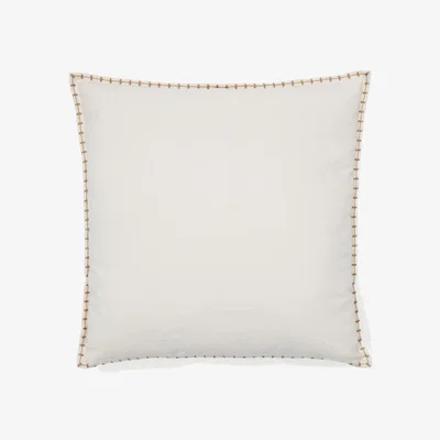 Kave Home Rakira beige cotton cushion cover with mustard-coloured embroidery feature, 45 x 45 cm