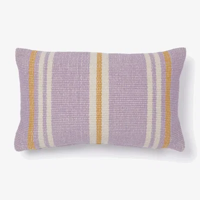 Kave Home Marilina cushion cover 100% cotton in purple and multicoloured stripes 30 x 50 cm