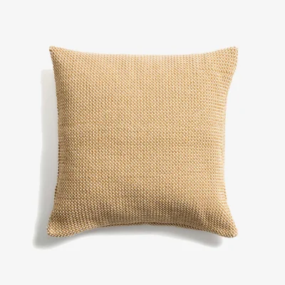 Kave Home Narida mustard 100% cotton jacquard cushion cover 50 x 50cm