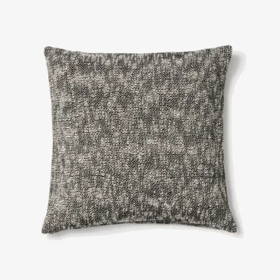 Kave Home Mevia cushion cover in beige and black linen blend 50 x 50 cm